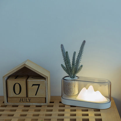 Nordic simple LED night light USB charging eye protection potted plant lights living room bedroom bedside table lamp