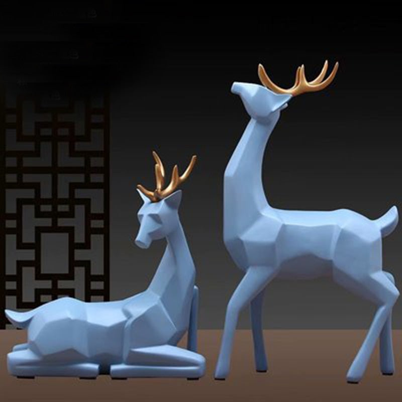 Nordic Creative Solid Geometry Home Decor Living Room Deer Ornaments Resin Craft Home Furnishing for Decoration Desktop Figurine