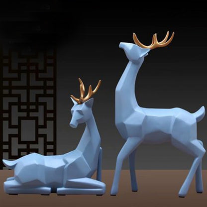 Nordic Creative Solid Geometry Home Decor Living Room Deer Ornaments Resin Craft Home Furnishing for Decoration Desktop Figurine