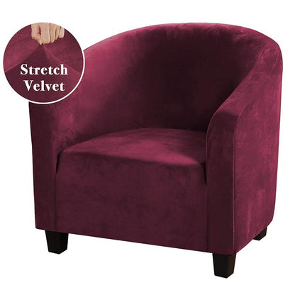 Velvet Club Chair Covers for Armchairs Stretch Sofa Slipcovers Removable Sofa Couch Cover for Bar Counter Living Room Reception