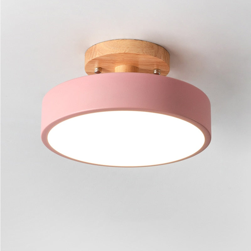 Nordic Entrance Hallway Ceiling Lamps Balcony Wood Round Cloakroom Dining Room Study Bedroom Light Bathroom Industrial Lighting