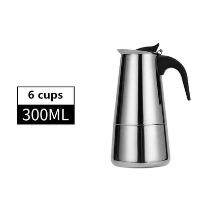 600ml Large Capacity Stainless Steel 304 Moka Pot Coffee Maker Stovetop Espresso Maker Mixpresso Coffee 2-12cup