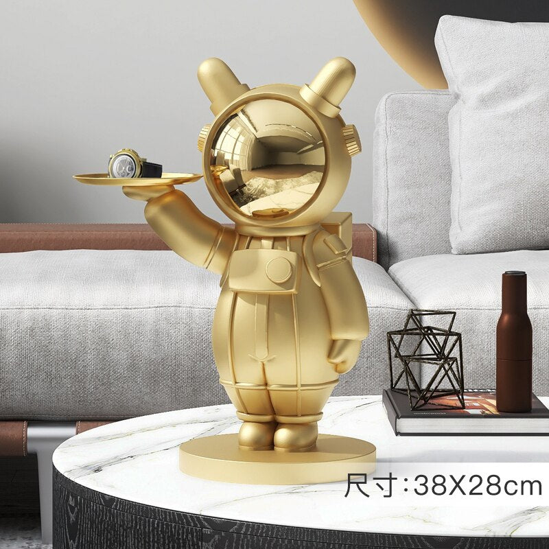 Dreamer Astronaut Tray Figurine Nordic Home Decor Floor Resin Statue Sculpture Modern Fashion Indoor Room Decoration Accessories