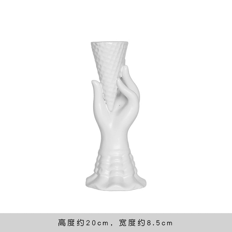 Creative Face Ceramic Vase Flowers, Artificial Flowers, Decorative White Vase  Nordic Decoration Home