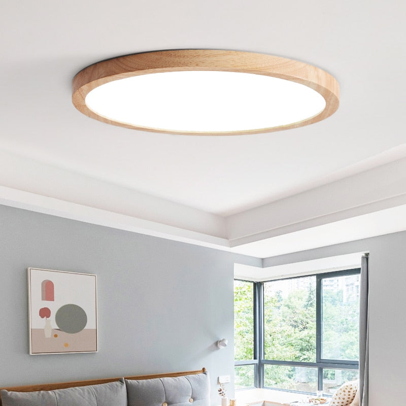 Led Wood Ceiling Lamp Modern Kitchen Bedroom Entrance Light Fixture Surface Mounted Bedroom Closet 2.8Cm Height Ceiling Lighting