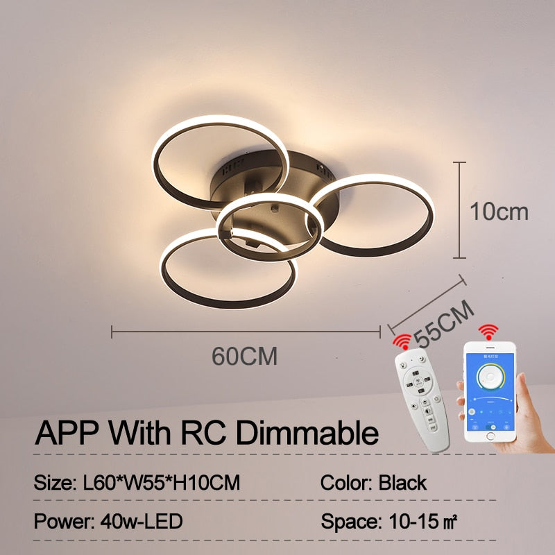 NEO Gleam Modern led ceiling lights lamp New RC Dimmable APP Circle rings designer for living room bedroom ceiling lamp fixtures