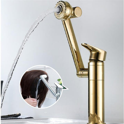 Tuqiu Multifunction Kitchen Faucet Gold Sink Faucet Hot Cold Water Mixer Crane Antique Bronze Deck Mounted Universal Water Taps