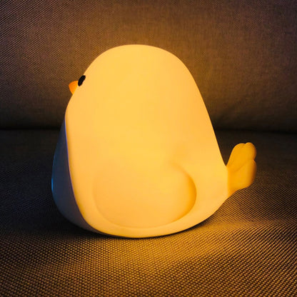 Cartoon Cute Time Bird Night Light Alarm Clock Silicone Touch USB LED Night Lamp For Children Baby Kids Gift Bedside Lamp