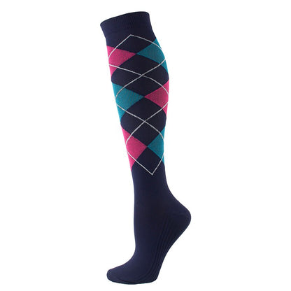 2020 New Woman/Men Compression Stockings Geometric Square Shaped Elastic Compression Under the Knee Socks Outdoor Sports Sock