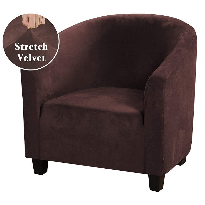 Velvet Club Chair Covers for Armchairs Stretch Sofa Slipcovers Removable Sofa Couch Cover for Bar Counter Living Room Reception