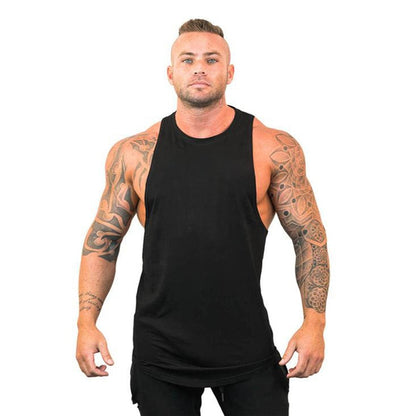 Men Bodybuilding Tank Tops Gym Workout Fitness Cotton Sleeveless Shirt Running Vest Stringer Singlet Male Summer Sports Clothes