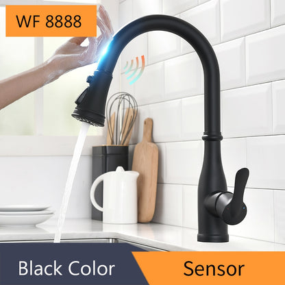 Sensor Kitchen Faucets Brushed Gold Smart Touch Inductive Sensitive Faucet Mixer Tap Single Handle Dual Outlet Water Modes 1005J