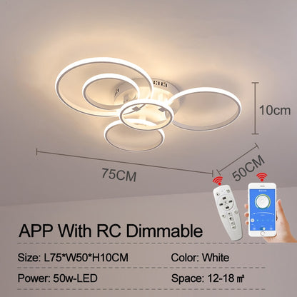 NEO Gleam Modern led ceiling lights lamp New RC Dimmable APP Circle rings designer for living room bedroom ceiling lamp fixtures