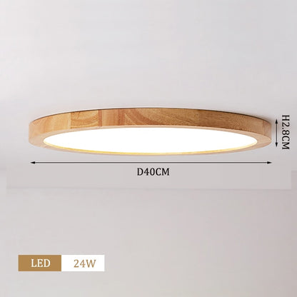 Led Wood Ceiling Lamp Modern Kitchen Bedroom Entrance Light Fixture Surface Mounted Bedroom Closet 2.8Cm Height Ceiling Lighting