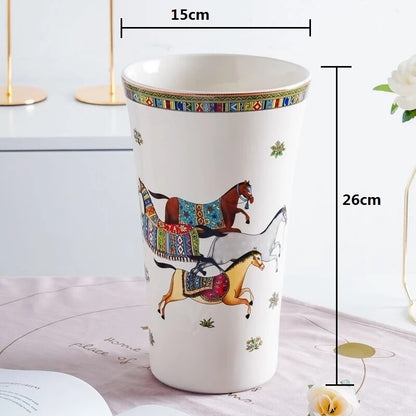 Luxury Europe Ceramic Vase Home Decor Creative Design Porcelain Decorative Flower Vase For Wedding Decoration