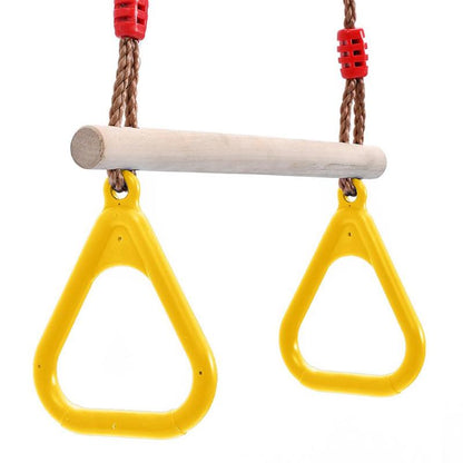 Kids Fitness Toy Wooden Rope Ladder Multi Rungs Climbing Game Toy Outdoor Training Activity Safe Sports Rope Swing Swivel Rotary