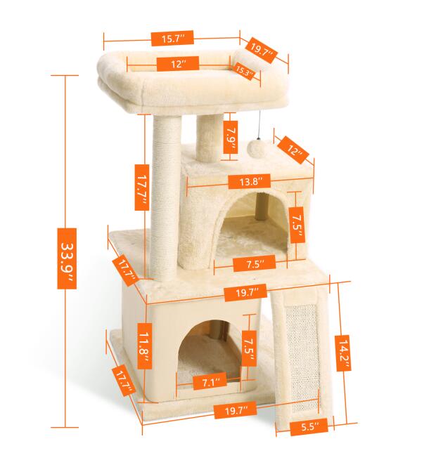 Cat Tree Furniture Tower Climb Activity Tree Scratcher Play House Kitty Tower Furniture Pet Play House