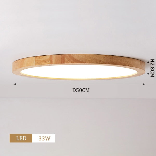 Led Wood Ceiling Lamp Modern Kitchen Bedroom Entrance Light Fixture Surface Mounted Bedroom Closet 2.8Cm Height Ceiling Lighting