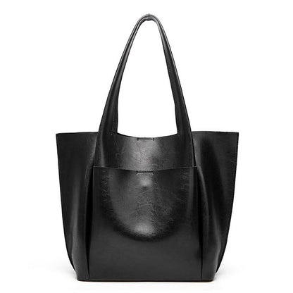 Casual women shoulder bags large capacity female big totes designer luxury soft pu leather lady purses and handbags bolsas brown