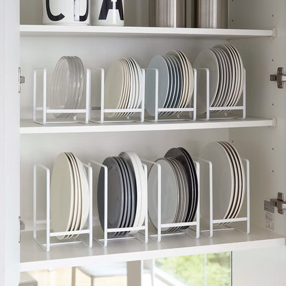 Countertop Organizer For Kitchen Plate Organizer Cabinet Book Single Layer Dish Rack For Pot Lids Dishes Storage Holders Racks