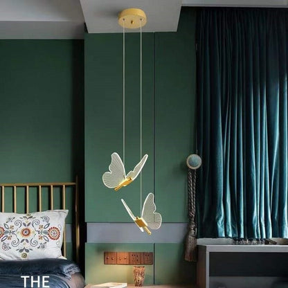 Butterfly Led Chandelier Lighting Bedroom Bedside Background Acrylic Pendant Lamp Home Deco Hanging Celing Light Fixtures