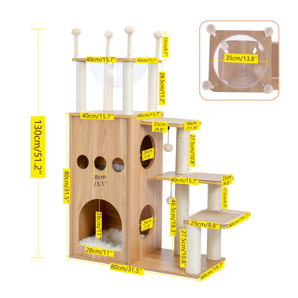 Cat Tree Furniture Tower Climb Activity Tree Scratcher Play House Kitty Tower Furniture Pet Play House