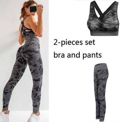 Women Gym Set Clothes 2 Piece Yoga Set Sports Bra And Leggings Jogging Seamless Workout Sports Tights Women Fitness Sports Suit