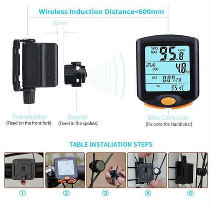 BOGEER YT-813 Bicycle Computer Wireless Speed Meter Digital Multifunction Speedometer Waterproof Sports Sensors Bike Computer