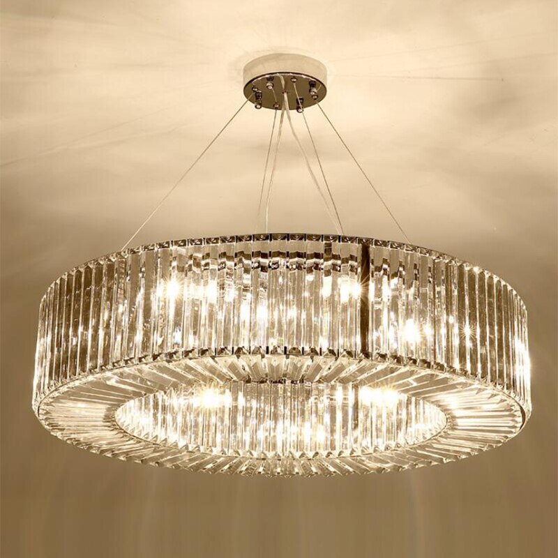 Manggic Luxury Modern Chandelier Lighting Round Crystal Chandeliers Light Crystal Fixtures Living Room Dining Room