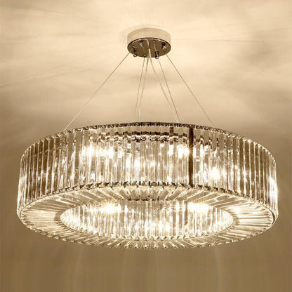 Manggic Luxury Modern Chandelier Lighting Round Crystal Chandeliers Light Crystal Fixtures Living Room Dining Room