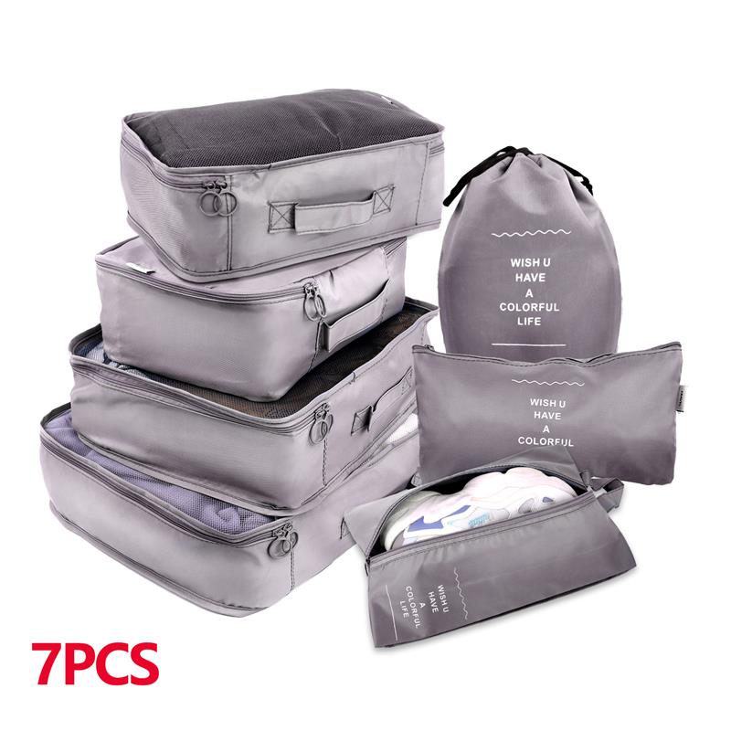 8/7/6 pieces Set Travel Organizer Storage Bags Suitcase Packing Set Storage Cases Portable Luggage Organizer Clothe Shoe Pouch