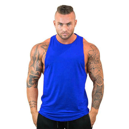 Men Bodybuilding Tank Tops Gym Workout Fitness Cotton Sleeveless Shirt Running Vest Stringer Singlet Male Summer Sports Clothes