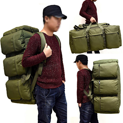 90L Large Capacity Men&#39;s Travel Bags Canvas Military Tactical Backpack Waterproof Hiking Climbing Camping Rucksack Bags XA216K