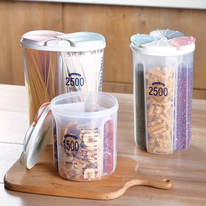 Sealed Storage Box Crisper Grains Food Storage Tank Household Kitchen Food Containers for Dry Cereals Measure Cups Kitchen Tool