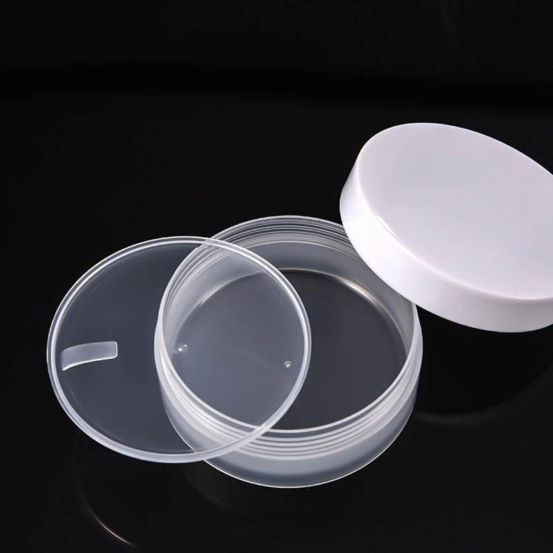 50pcs Plastic Jar Empty Cosmetic Containers Clear Pots with Lids White Cap Cream Box Container Tin Frosty 3g 5g 10g 30g 50g 100g