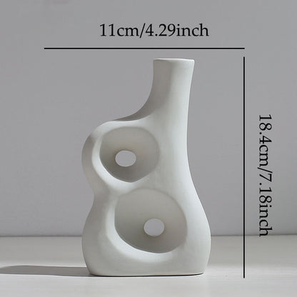 Nordic Ceramic Vase Figurines Interior Modern Plant Pot desktop Planter Living Room decor vases home Decoraiton Accessories