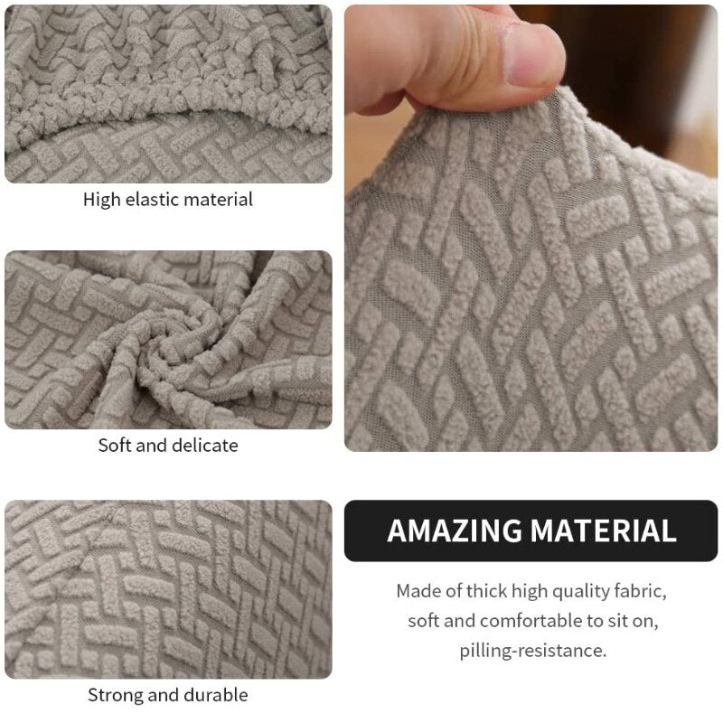 Knitted Jacquard Fabric Club Chair Slipcover Stretch Sofa Cover Couch Furniture Protector Cover Spandex Armchair Covers 1PC