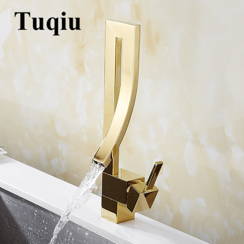 Brass Basin Faucet Luxury Faucet Sink Mixer Tap Deck Mounted Faucet Hot And Cold Black/Gold/Chrome/Nickel Mixer Tap