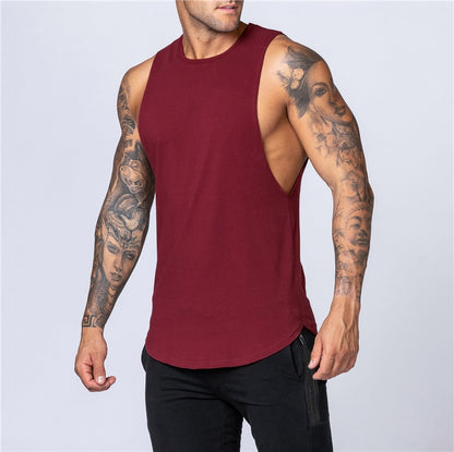 Workout Gym Mens Tank Top Vest Muscle Sleeveless Sportswear Shirt Stringer Fashion Clothing Bodybuilding Cotton Fitness Singlets