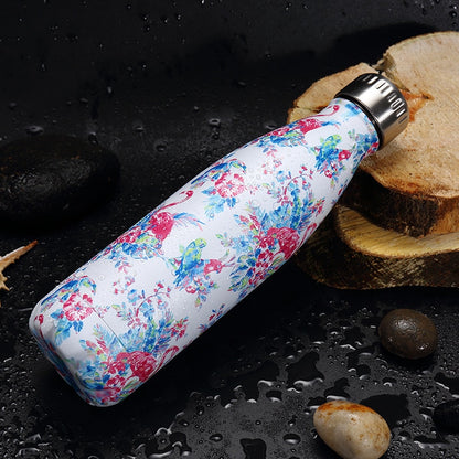 Fashion Flamingos Water Bottle Stainless Steel Thermos Insulated Vacuum Bottles Sports Hot Cold Drink Flask