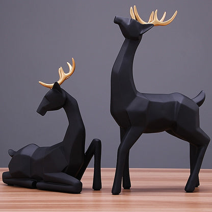 Nordic Creative Solid Geometry Home Decor Living Room Deer Ornaments Resin Craft Home Furnishing for Decoration Desktop Figurine