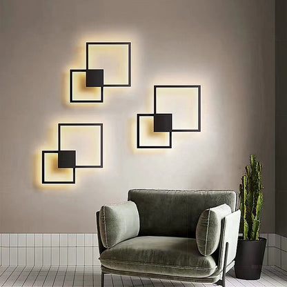 Hartisan Led Wall Lamps For Bedroom Square Lamp Home Decoration Lights Creative DIY Pattern Wall Sconces  Fixtures Mounted Lamp