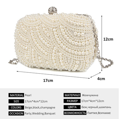 Pearl Clutch Bags Women Purse Ladies white Hand Bags Evening Bags for Party Wedding black Shoulder Bag Bolsa Feminina