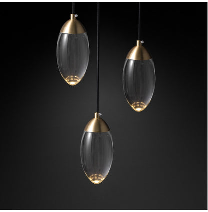 Modern Crystal ball LED Pendant lights Nordic Copper lighting bedroom bedside single head lights bar corridor small Hanging lamp