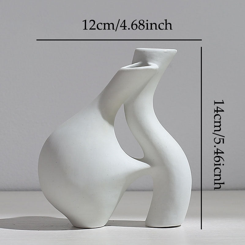 Nordic Ceramic Vase Figurines Interior Modern Plant Pot desktop Planter Living Room decor vases home Decoraiton Accessories