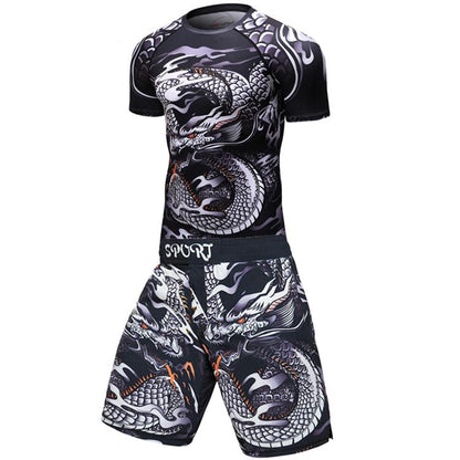 Man Compression Sports Suit Quick drying Perspiration Fitness Training MMA Kit rashguard Male Sportswear Jogging Running Clothes