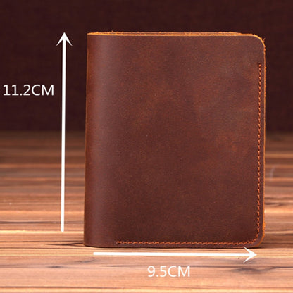 Crazy Horse Leather Men Wallets Retro Handmade Small Purse Top Cow Leather Brand Designer Minimalist Wallet Portomonee