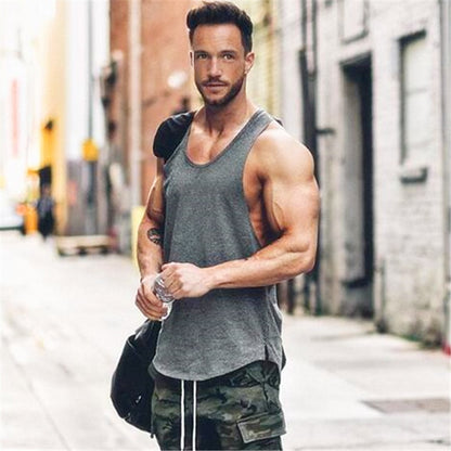 Brand gyms clothing Men Bodybuilding and Fitness Stringer Tank Top Vest sportswear Undershirt muscle workout Singlets