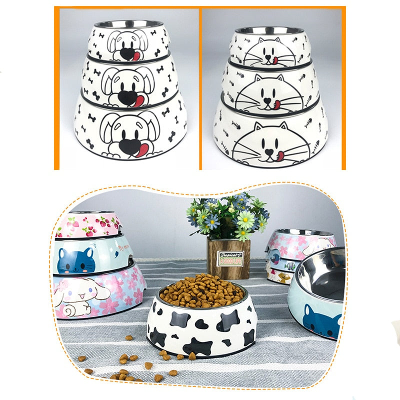 Hot selling removable Melamine and stainless steel pet bowl dog&amp;cat bowls миски для собак миска для кошки