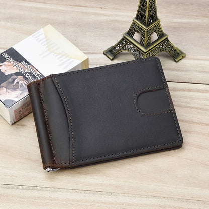 Luufan Leather Money Clip Wallet 100% Genuine Leather Men Bifold Wallets For Credit ID Card Cash Clip Purse Portable New Fashion